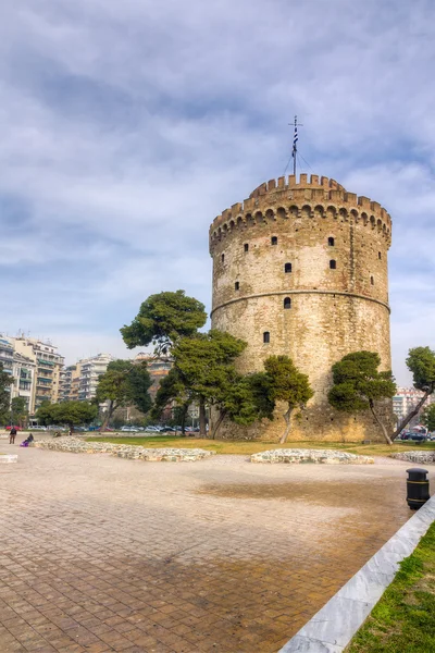 Witte toren (lefkos pyrgos), thessaloniki, Macedonië, Griekenland — Stockfoto