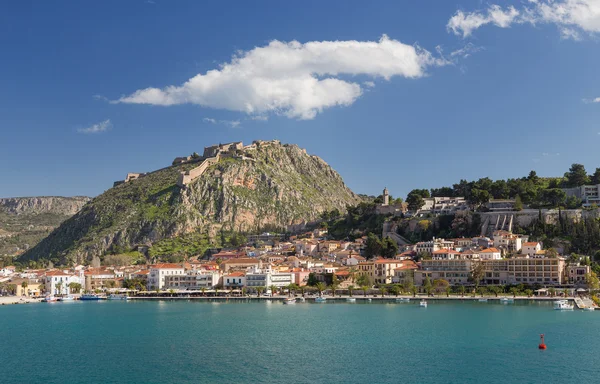 Nafplio kasaba ve palamidi Kalesi, Yunanistan — Stok fotoğraf