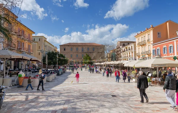 Plateia syntagmatos (Anayasa Meydanı), nafplio, Yunanistan — Stok fotoğraf