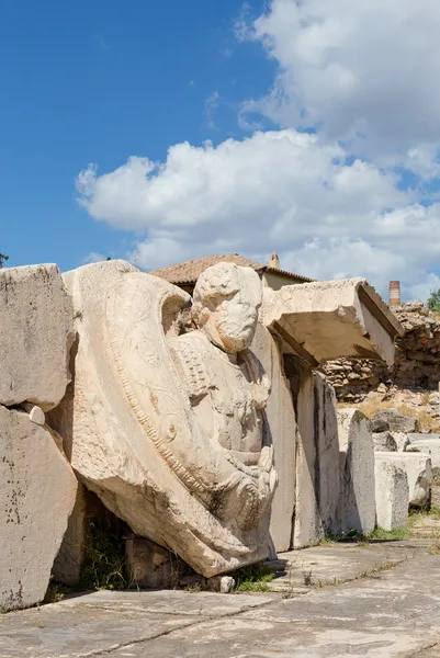 Скульптура в археологічних розкопок міста Eleusis, Аттика, Греція — стокове фото