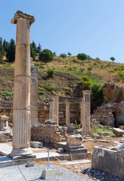 Remains of the basilca stoa, Ephesus, Turkey — Stock Photo, Image