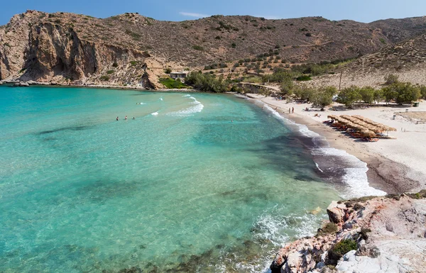 Plathiena 海滩，米洛斯岛，cyclades 希腊 — 图库照片