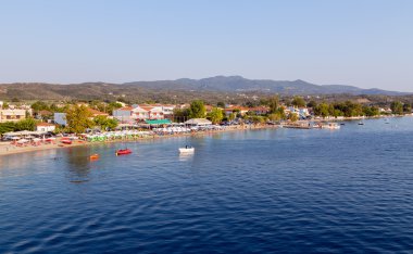 görünümü, agiokampos beach, north Eğriboz, Yunanistan