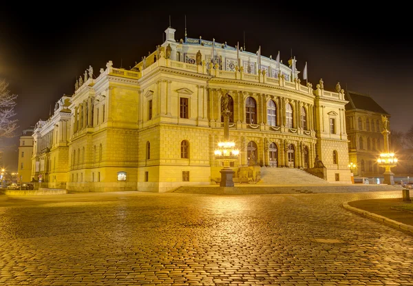 Rudolfinum v noci, Praha, Česká republika — Stock fotografie