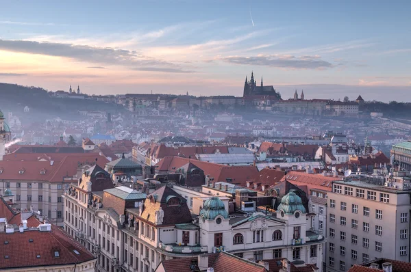 Praga widok wieczorem, Republika Czeska — Zdjęcie stockowe