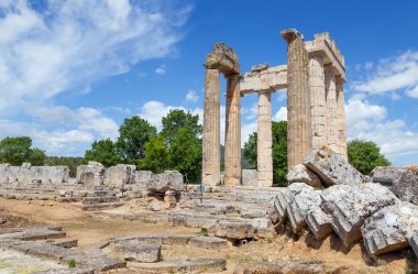 zeus Tapınağı antik nemea, peloponnese, Yunanistan