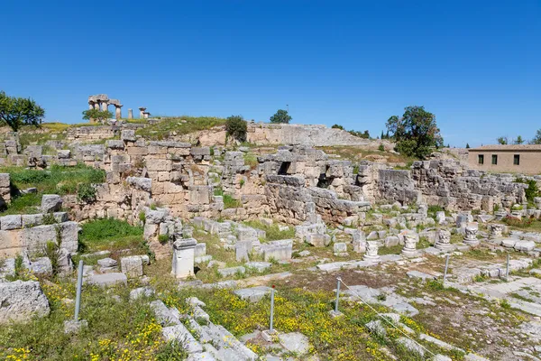 Hauptagora des antiken Korinth, Peloponnes, Griechenland — Stockfoto