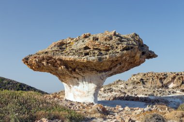 Skadi stone, Kimolos island landmark, Cyclades, Greece clipart