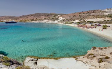 Prassa beach, Kimolos island, Cyclades, Greece clipart