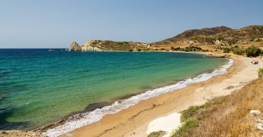 Mavrospilia beach, Kimolos island, Cyclades, Greece clipart