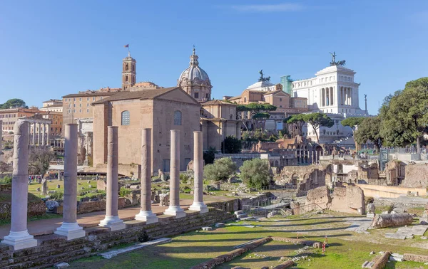 Weergave Van Oude Romeinse Forum Rome Italië — Stockfoto