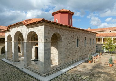 Kalavryta, Achaea, Yunanistan yakınlarındaki Agia Lavra (Kutsal Lavra) manastırı.