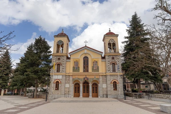 Assumption Theotokos Church Kalavryta Central Square Peloponnese Greece — ストック写真