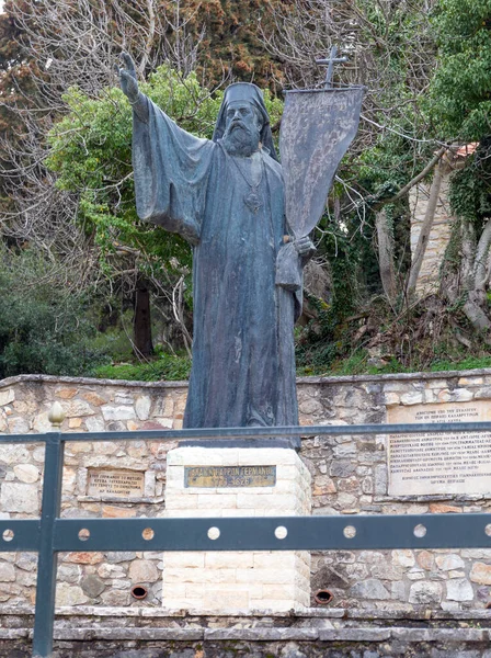 Statue Germanos Iii Old Patras Agia Lavra Monastery Peloponnese Greece — Photo