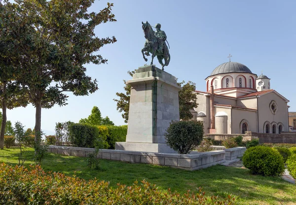 Statue Muhammad Ali Founder Modern Egypt City Kavala Macedonia Greece — Stock Photo, Image