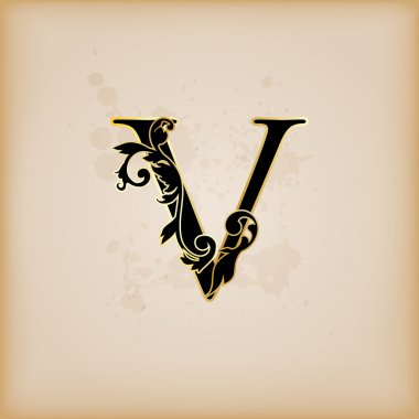 Vintage baş harf v