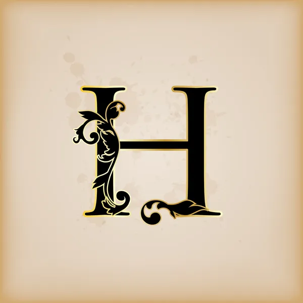 Старовинні ініціали букви h — стоковий вектор
