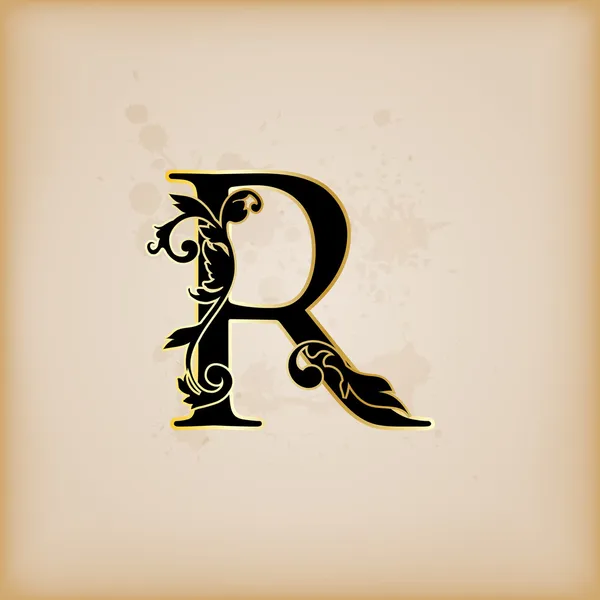 Vintage initialen alfabet r — Stockvector