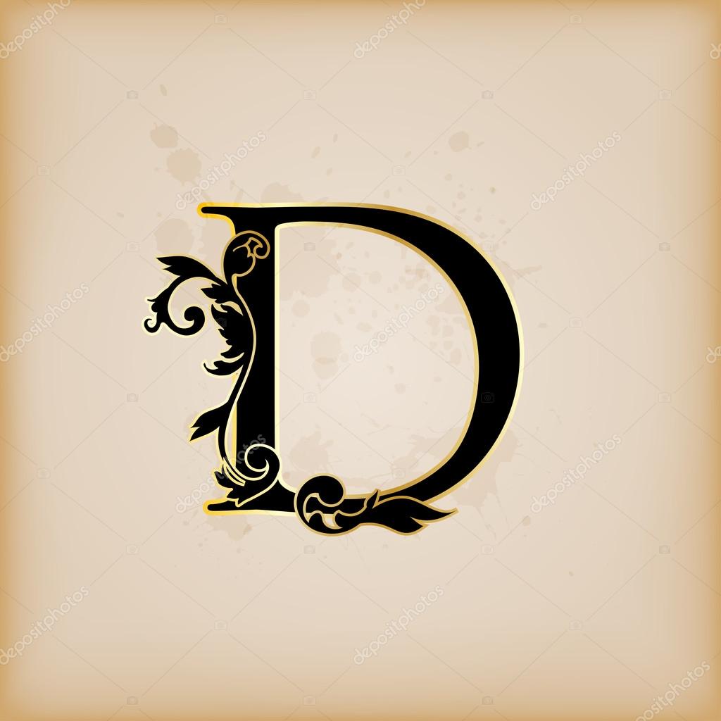 Vintage initials letter d