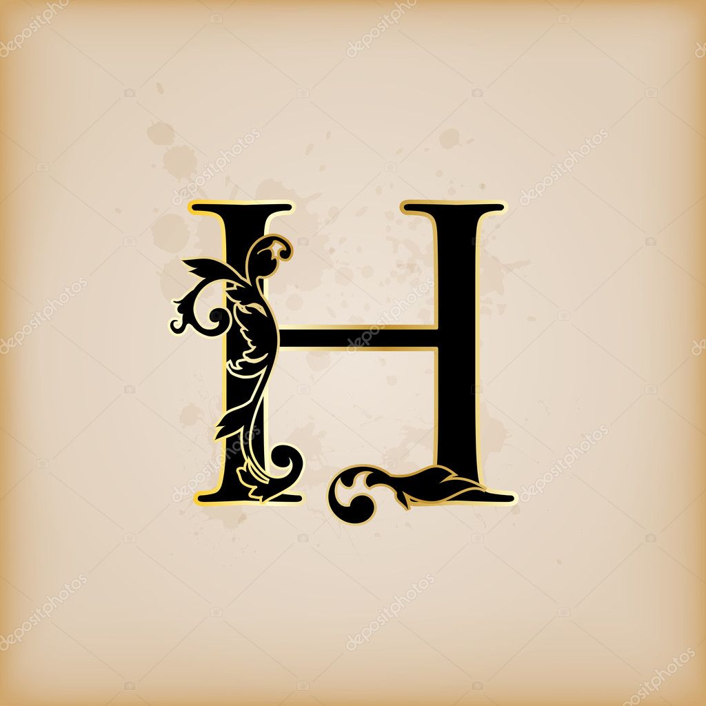 Vintage initials letter h — Stock Vector © pocike 12548265