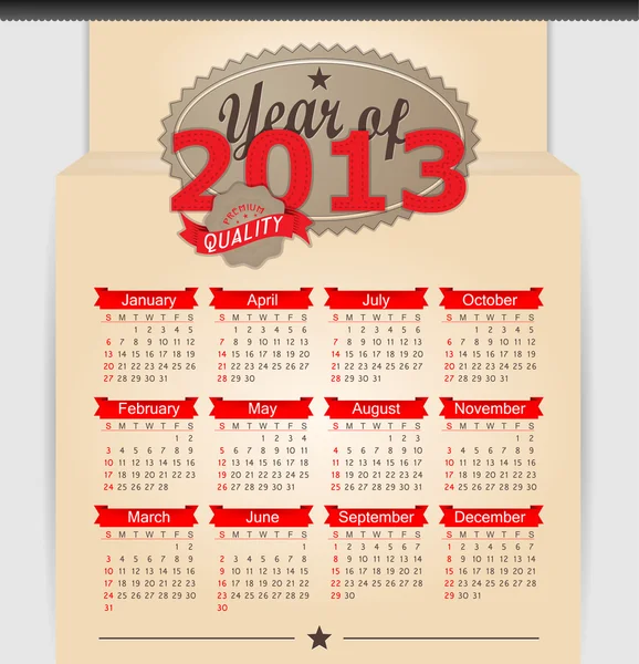 Retro design calendar for 2013. — Stock Vector