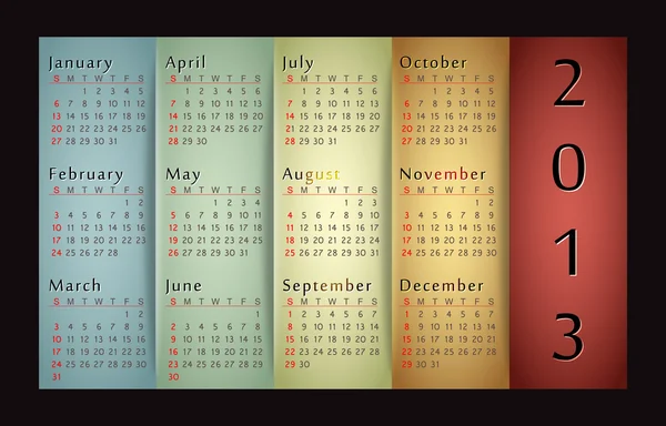 Retro-Design-Kalender für 2013. — Stockvektor