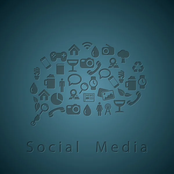 Textura de iconos de redes sociales en burbuja de chat — Vector de stock