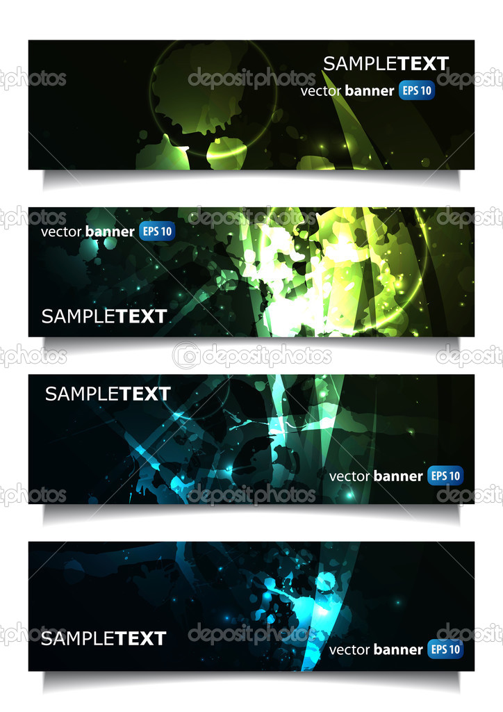 Abstract banner set in vector format