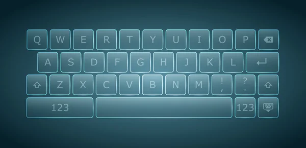 Teclado virtual para dispositivos touchscreen — Vetor de Stock