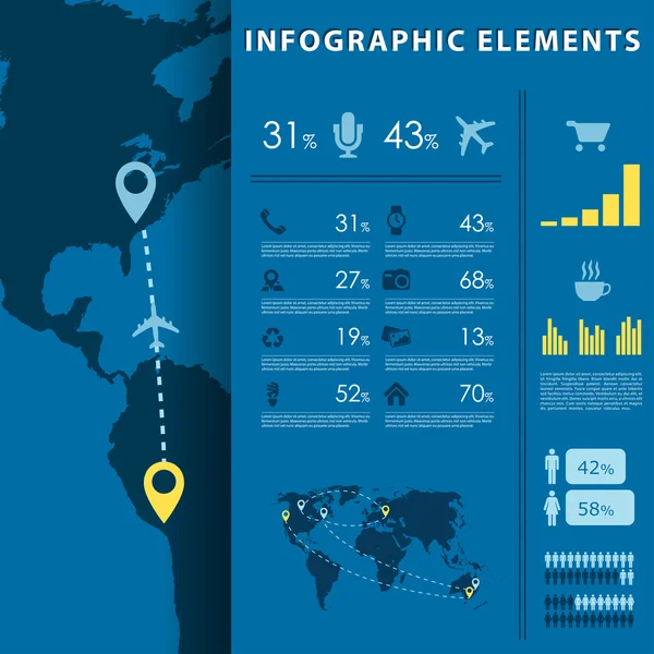 Yüksek kaliteli iş Infographic elemanları — Stok Vektör