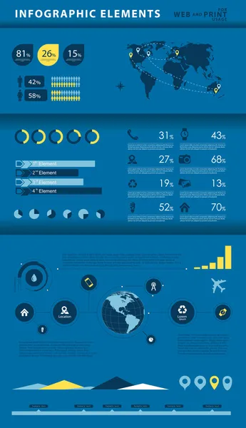 Elementos de infografía empresarial de alta calidad — Vector de stock