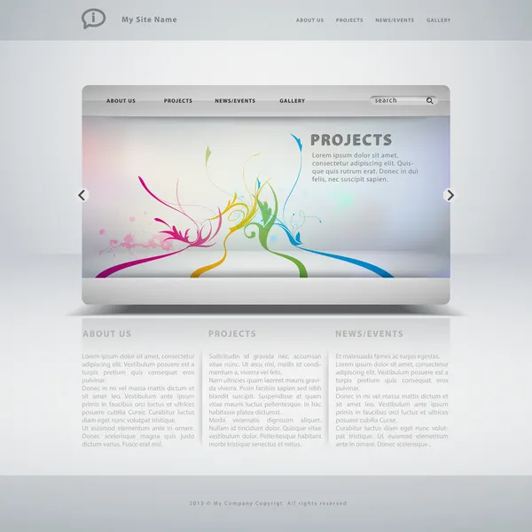 Website sjabloon in bewerkbare vector-formaat — Stockvector