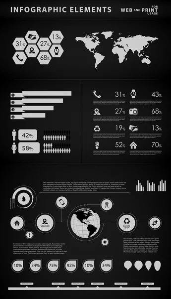 Éléments d'infographie métier de haute qualité — Image vectorielle