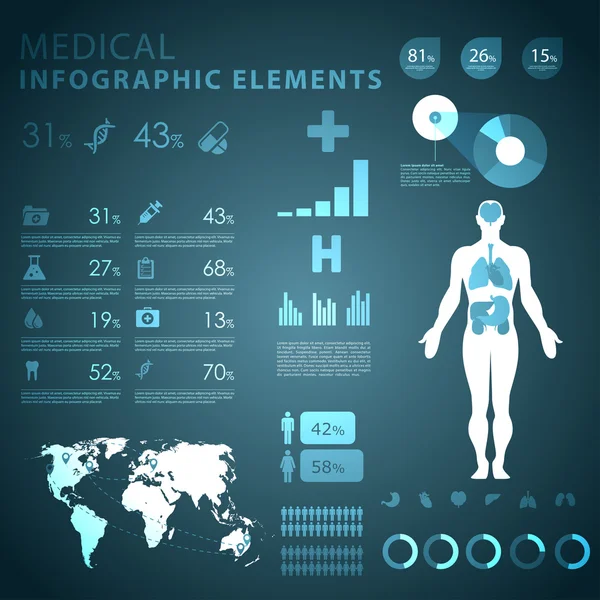 Éléments d'infographie médicale — Image vectorielle