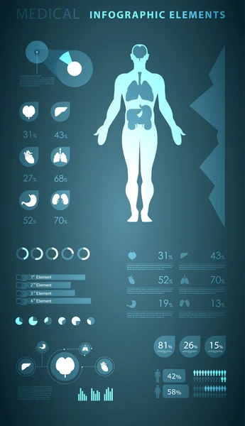 Elementos infográficos médicos — Archivo Imágenes Vectoriales