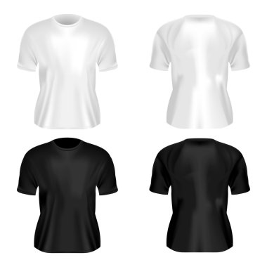 boş siyah ve beyaz gömlek tasarım. gerçekçi vektör çizim