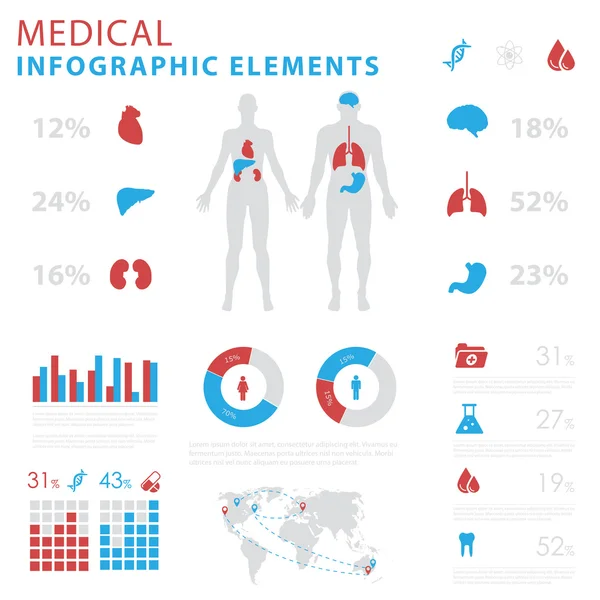 Elementos infográficos médicos —  Vetores de Stock