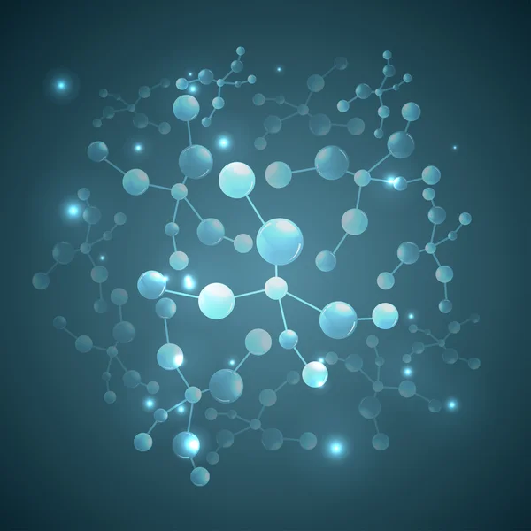 Moleculaire structuur, abstracte achtergrond — Stockvector