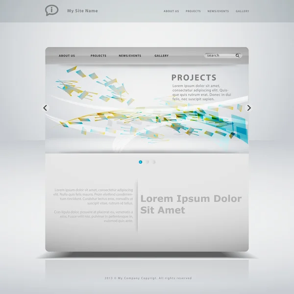 Website sjabloon in bewerkbare vector-formaat — Stockvector