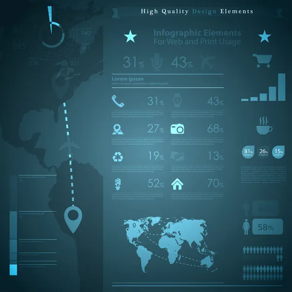 Elemen infografis bisnis berkualitas tinggi - Stok Vektor