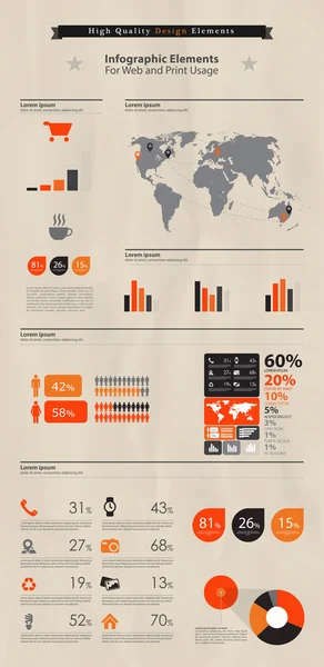 Elementos de infografía empresarial de alta calidad — Archivo Imágenes Vectoriales