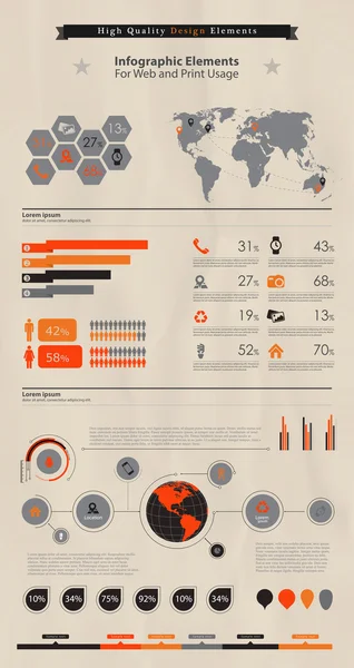 Elementos de infografía empresarial de alta calidad — Archivo Imágenes Vectoriales