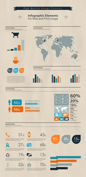 Yüksek kaliteli iş Infographic elemanları — Stok fotoğraf