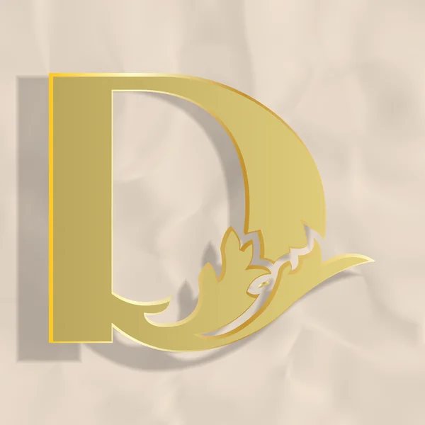 Vintage initialen letter d — Stockvector