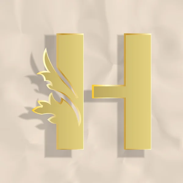 Vintage initials letter h — Stock Vector