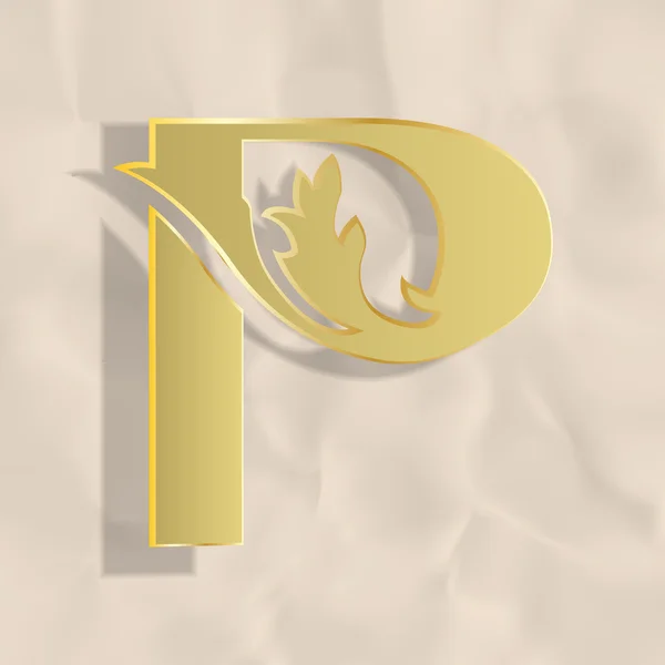 Vintage initialen letter p — Stockvector