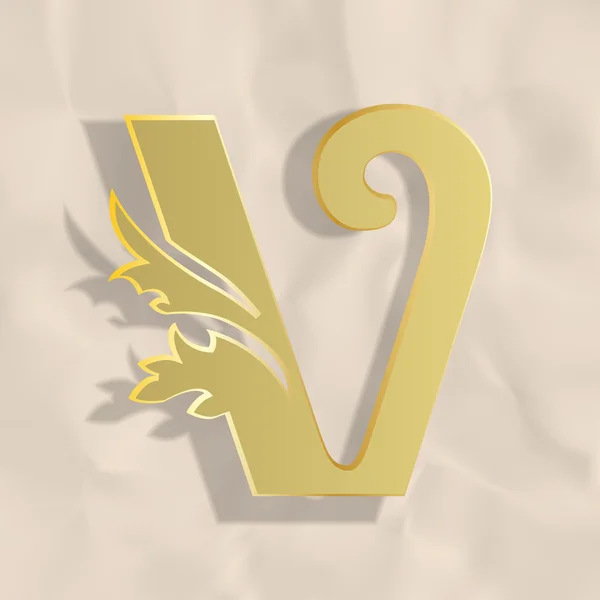 Vintage initials letter v — Stock Vector