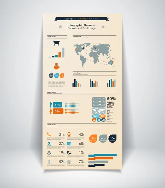 Éléments d'infographie métier de haute qualité — Image vectorielle