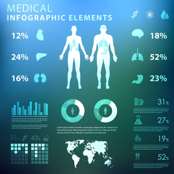 Elementos infográficos médicos — Vetor de Stock