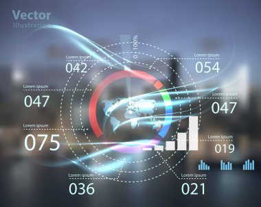 botones modernos sobre un fondo virtual